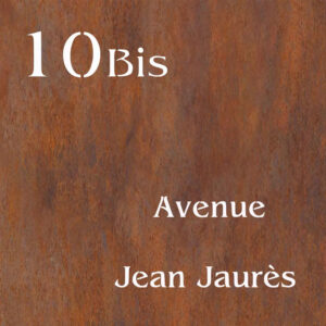 Plaque carrée en corten - Adresse