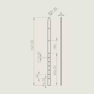Poteau garde corps droit
