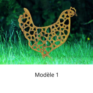 Poule en Corten de décoration